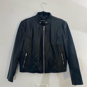 VINTAGE Black 100% Genuine Leather Jacket *Made in USA*